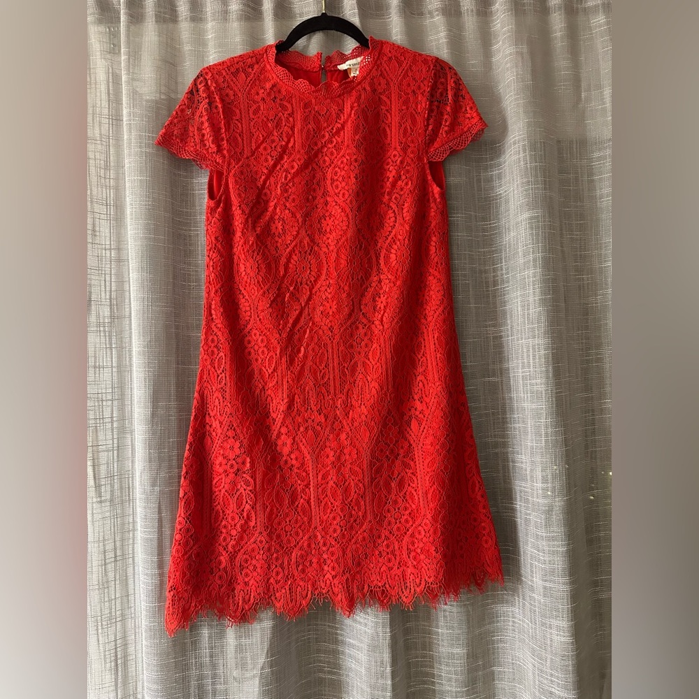 Francesca’s red lace overlay dress